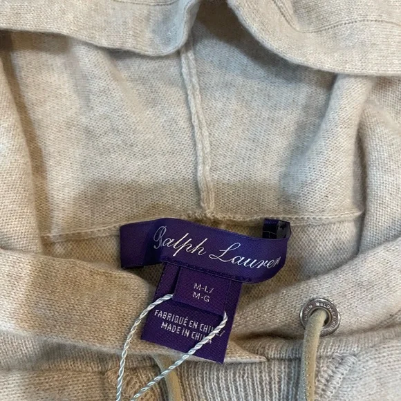 RALPH LAUREN PURPLE LABEL COLLECTION Cashmere hooded Poncho Sweater M/L